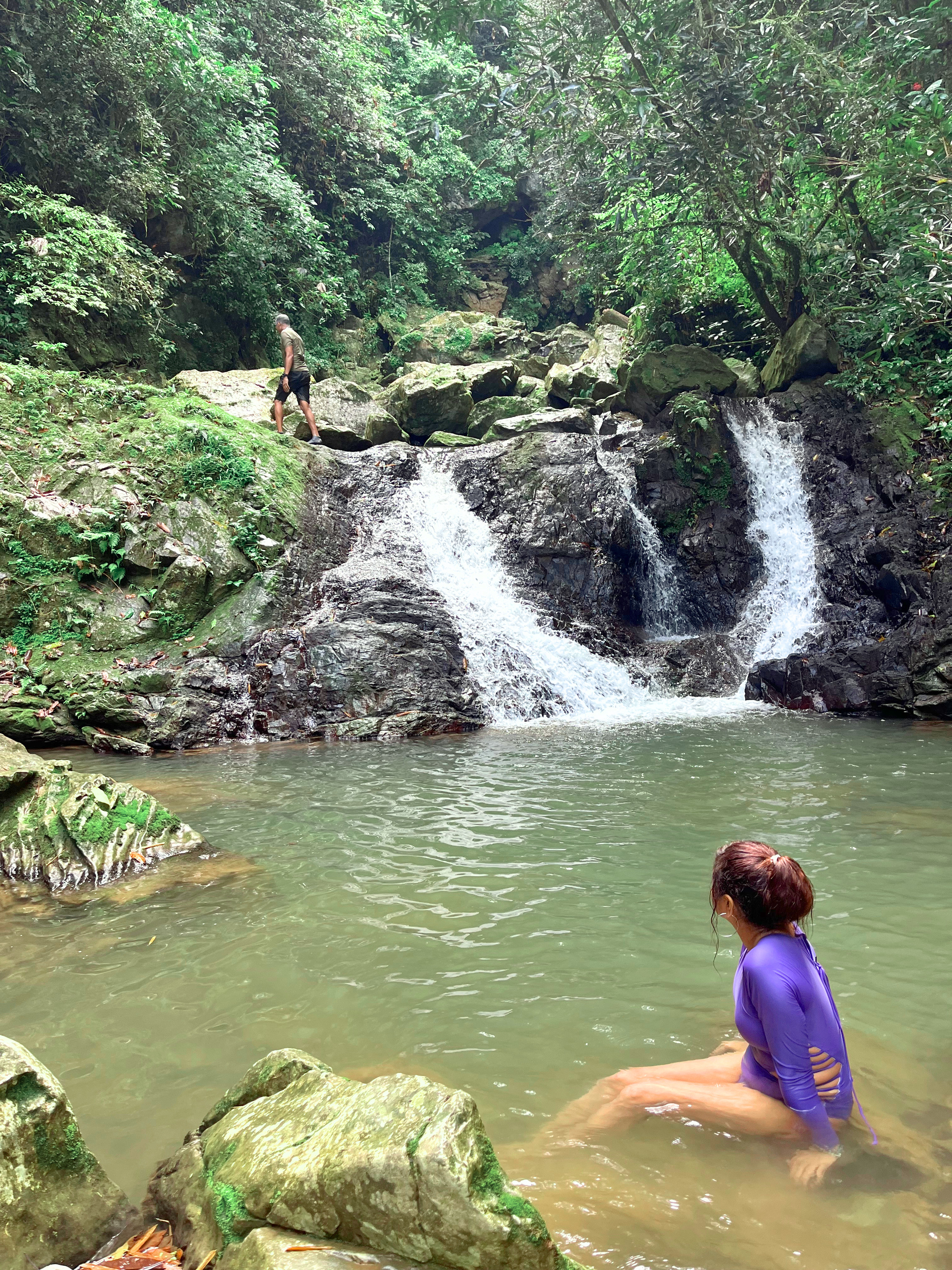 Rocky natural swimming pool in the Puerto Rican countryside